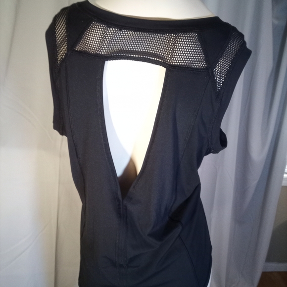 90 Degree By Reflex Black Mesh Accent Tank Top - Picture 2 of 2